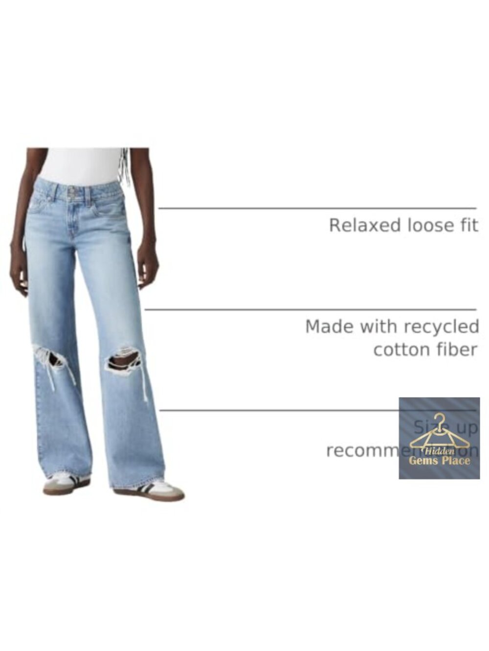 Low Rise Straight Leg Jeans Non-Stretch Cotton 9 1/8" Rise - Picture 4 of 4